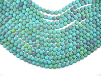 Matte Chrysocolla, 8mm, Round Beads-RainbowBeads