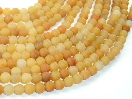 Matte Yellow Aventurine Beads, 6mm, Round Beads-RainbowBeads