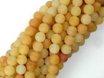 Matte Yellow Aventurine Beads, 6mm, Round Beads-RainbowBeads