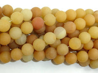 Matte Yellow Aventurine Beads, 10mm, Round Beads-RainbowBeads