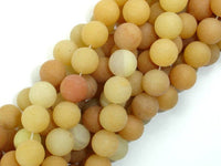 Matte Yellow Aventurine Beads, 10mm, Round Beads-RainbowBeads