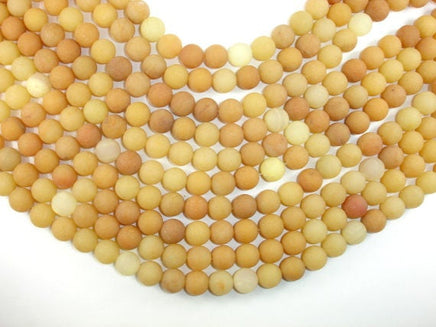 Matte Yellow Aventurine Beads, 10mm, Round Beads-RainbowBeads