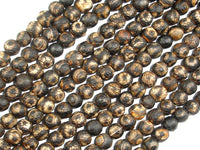 Crackle Tibetan Agate, 6mm Round Beads-RainbowBeads