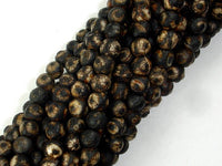 Crackle Tibetan Agate, 6mm Round Beads-RainbowBeads