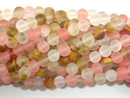Matte Fire Cherry Quartz Beads, 6mm Round Beads-RainbowBeads