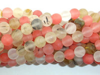 Matte Fire Cherry Quartz Beads, 8mm Round Beads-RainbowBeads