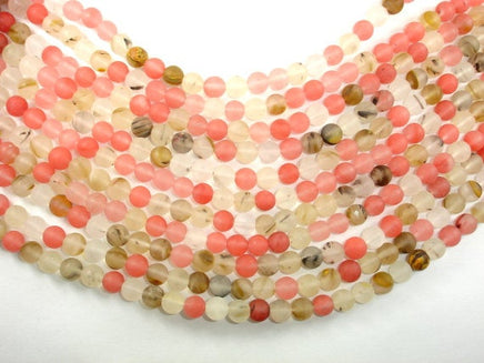 Matte Fire Cherry Quartz Beads, 8mm Round Beads-RainbowBeads