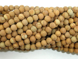 Matte Wood Jasper Beads, 4mm, Round Beads-RainbowBeads