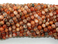 Agate Beads, Orange, 4mm(4.3mm) Round Beads-RainbowBeads