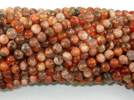 Agate Beads, Orange, 4mm(4.3mm) Round Beads-RainbowBeads