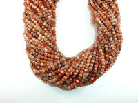 Agate Beads, Orange, 4mm(4.3mm) Round Beads-RainbowBeads
