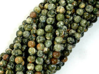 Rhyolite Beads, 4mm (4.6mm) Round Beads-RainbowBeads