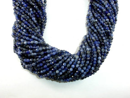 Sodalite Beads, 4mm Faceted Round Beads-RainbowBeads