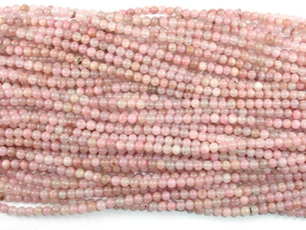 Rhodonite Beads, Light Pink, 4mm, Round Beads-RainbowBeads
