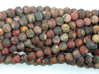 Matte Leopard Skin Jasper Beads, 6mm Round Beads-RainbowBeads