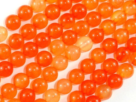 Agate Beads-Orange, 8mm(8.3mm) Round-RainbowBeads
