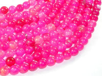 Dragon Vein Agate Beads, Pink, 8mm Round Beads-RainbowBeads