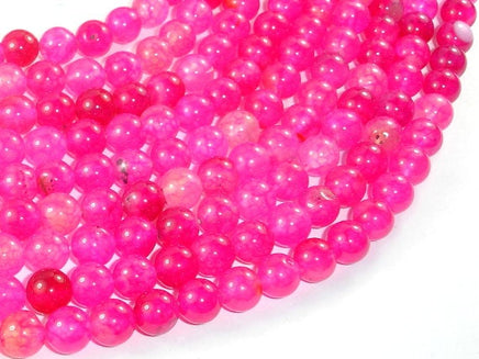 Dragon Vein Agate Beads, Pink, 8mm Round Beads-RainbowBeads