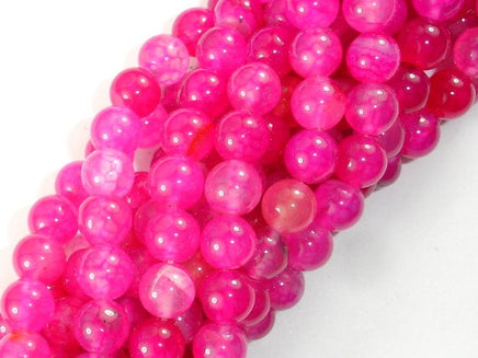 Dragon Vein Agate Beads, Pink, 8mm Round Beads-RainbowBeads