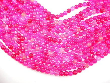 Dragon Vein Agate Beads, Pink, 8mm Round Beads-RainbowBeads