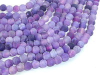 Frosted Matte Agate - Purple, 6mm Round Beads-RainbowBeads