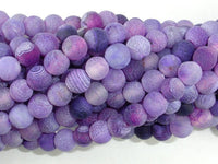 Frosted Matte Agate - Purple, 6mm Round Beads-RainbowBeads
