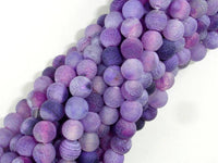 Frosted Matte Agate - Purple, 6mm Round Beads-RainbowBeads