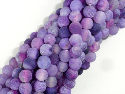 Frosted Matte Agate - Purple, 6mm Round Beads-RainbowBeads