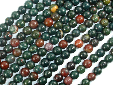 Indian Bloodstone Beads, 6mm Round Beads-RainbowBeads