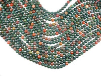 Indian Bloodstone Beads, 6mm Round Beads-RainbowBeads