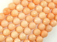 Jade Beads, Peach, 10mm, Faceted Round-RainbowBeads