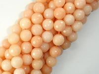 Jade Beads, Peach, 10mm, Faceted Round-RainbowBeads