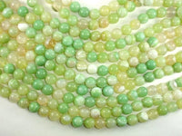 Banded Agate Beads, Light Green, 10mm(10.4mm)-RainbowBeads