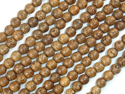Wenge Wood Beads, 6mm(6.3mm) Round Beads, 25 Inch-RainbowBeads