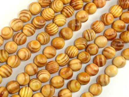 Indonesia Agathis Alba King Wood Beads, 8mm Round-RainbowBeads