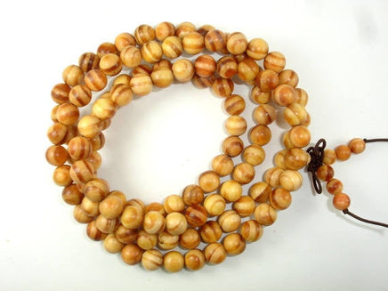 Indonesia Agathis Alba King Wood Beads, 8mm Round-RainbowBeads