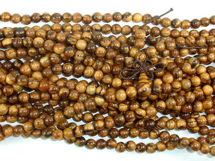 Vietnam Qinan Sandalwood Beads, 6mm(6.3mm) Round Beads, 25 Inch-RainbowBeads