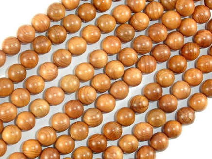 Taxus Chinensis Wood Beads, 8mm Round Beads-RainbowBeads