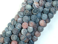 Matte Dragon Vein Agate, 8mm Round Beads-RainbowBeads