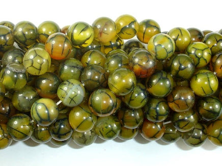 Dragon Vein Agate Beads, 10mm, Round Beads-RainbowBeads