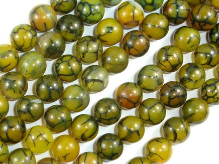 Dragon Vein Agate Beads, 10mm, Round Beads-RainbowBeads