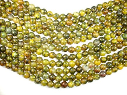 Dragon Vein Agate Beads, 10mm, Round Beads-RainbowBeads