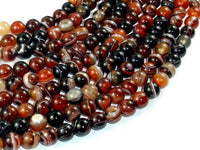 Banded Agate Beads, Sardonyx Agate Beads, 8mm(8.2mm) Round-RainbowBeads