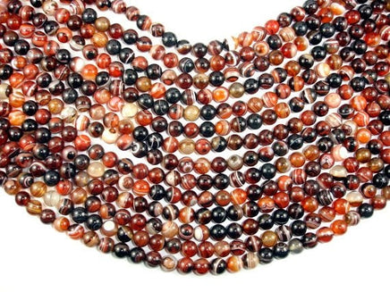 Banded Agate Beads, Sardonyx Agate Beads, 8mm(8.2mm) Round-RainbowBeads