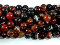 Banded Agate Beads, Sardonyx Agate Beads, 10mm(10.2mm) Round-RainbowBeads