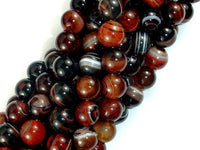 Banded Agate Beads, Sardonyx Agate Beads, 10mm(10.2mm) Round-RainbowBeads