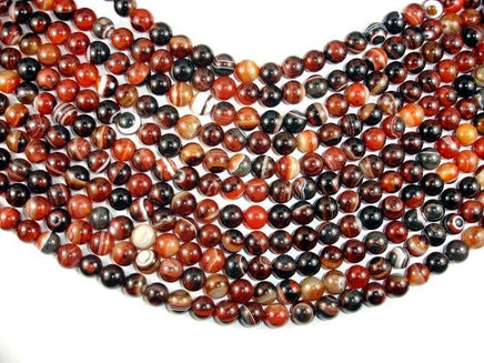 Banded Agate Beads, Sardonyx Agate Beads, 10mm(10.2mm) Round-RainbowBeads