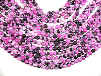 Agate Beads, Pink & Black, 8mm Faceted-RainbowBeads