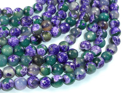 Agate Beads, Purple & Green, 8mm Faceted-RainbowBeads