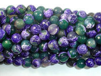 Agate Beads, Purple & Green, 8mm Faceted-RainbowBeads
